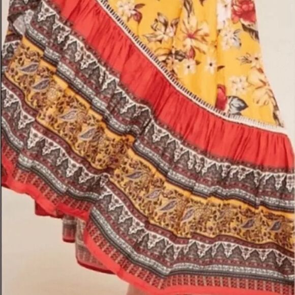 FARM Rio Anthropologie Soigne Floral Wrap Maxi Dress Size L NWT - Picture 13 of 15